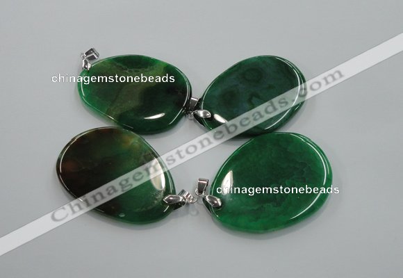 NGP1229 35*50mm - 45*55mm freeform agate pendants with brass setting