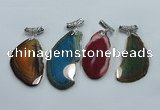 NGP1230 35*65mm - 45*70mm freeform agate pendants with brass setting