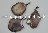 NGP1284 30*40mm – 35*45mm freeform agate pendants with brass setting