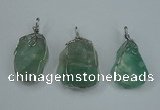 NGP1293 18*30mm – 25*35mm nuggets green fluorite pendants