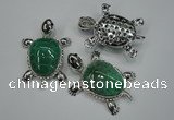 NGP1297 43*60mm tortoise agate pendants with crystal pave alloy settings