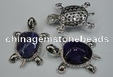 NGP1299 43*60mm tortoise agate pendants with crystal pave alloy settings