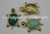 NGP1306 43*60mm tortoise agate pendants with crystal pave alloy settings