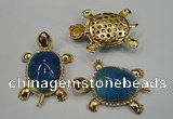 NGP1307 43*60mm tortoise agate pendants with crystal pave alloy settings