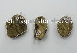 NGP1320 30*40mm - 45*55mm freeform agate pendants with brass setting