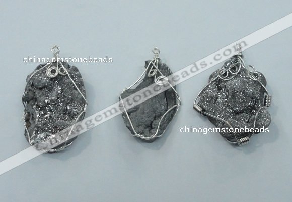 NGP1323 30*40mm - 40*55mm freeform agate pendants with brass setting