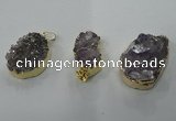 NGP1337 20*30mm - 30*40mm freeform agate pendants with brass setting