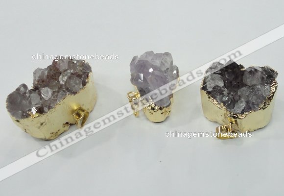 NGP1338 20*30mm - 30*40mm freeform agate pendants with brass setting