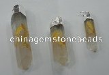 NGP1348 10*40mm - 15*80mm faceted nuggets white crystal pendants