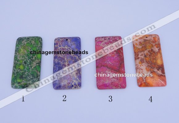 NGP135 5pcs 30*60mm rectangle dyed imperial jasper gemstone pendants