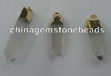 NGP1351 10*45mm - 15*65mm faceted nuggets white crystal pendants