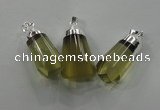 NGP1352 15*30mm - 18*40mm faceted nuggets lemon quartz pendants