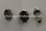 NGP1354 15*35mm - 20*40mm faceted nuggets smoky quartz pendants