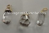 NGP1357 15*30mm - 20*35mm faceted nuggets white crystal pendants