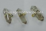 NGP1362 12*35mm - 16*55mm faceted nuggets smoky quartz pendants