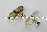 NGP1363 7*35mm - 11*30mm faceted nuggets lemon quartz pendants