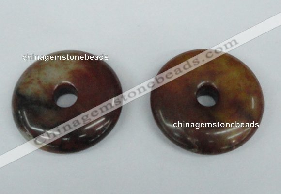 NGP1370 13*48mm - 14*52mm donut flower jade gemstone pendants