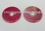 NGP1371 7*50mm - 8*55mm donut agate gemstone pendants