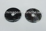 NGP1375 7*50mm - 8*55mm donut moss agate gemstone pendants