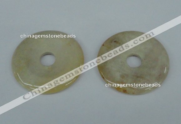 NGP1377 7*50mm - 8*55mm donut chrysanthemum agate gemstone pendants