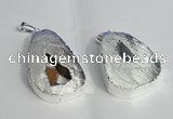 NGP1385 35*40mm - 40*50mm freeform plated druzy agate pendants