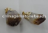 NGP1388 18*35mm - 20*50mm nuggets citrine gemstone pendants