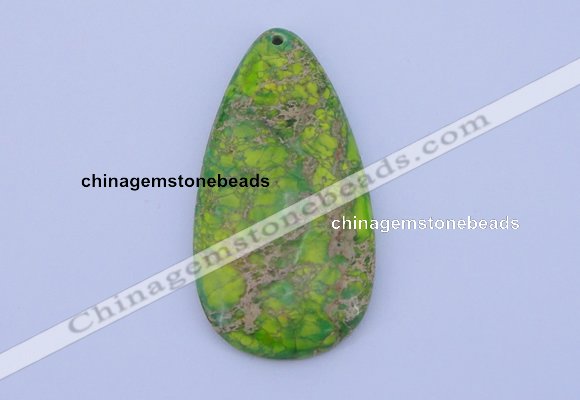 NGP139 2pcs 30*60mm teardrop dyed imperial jasper gemstone pendants