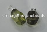 NGP1392 15*20mm - 15*30mm faceted nuggets lemon quartz pendants