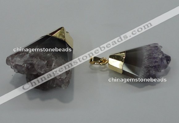 NGP1400 20*25mm - 30*35mm nuggets druzy amethyst pendants wholesale