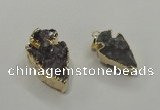 NGP1405 15*25mm - 20*35mm arrowhead druzy amethyst pendants wholesale