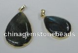 NGP1409 22*30mm - 25*35mm flat teardrop labradorite pendants wholesale