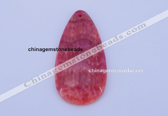 NGP141 2pcs 30*60mm teardrop dyed rhodochrosite gemstone pendants