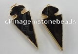 NGP1410 30*65mm arrowhead agate gemstone pendants wholesale