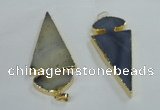 NGP1412 30*65mm arrowhead montana agate pendants wholesale