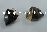 NGP1416 20*25mm - 25*30mm faceted nuggets smoky quartz pendants