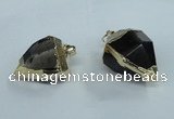 NGP1417 20*25mm - 25*30mm faceted nuggets smoky quartz pendants