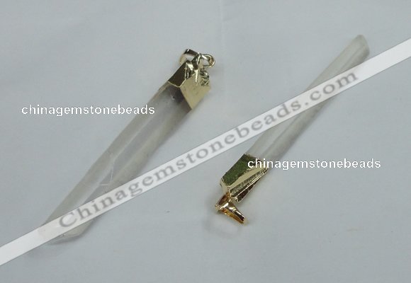 NGP1419 6*50mm - 8*60mm stick white crystal gemstone pendants