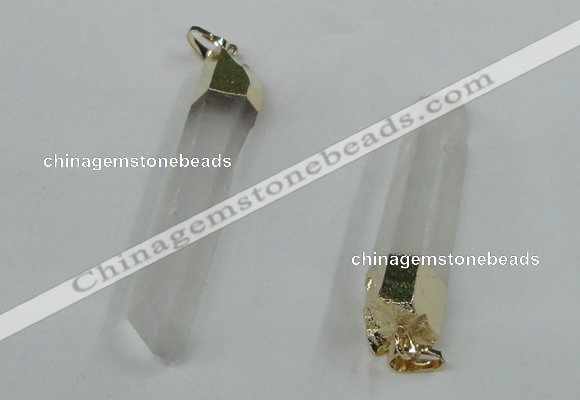 NGP1420 9*50mm - 11*60mm stick white crystal gemstone pendants