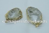 NGP1422 35*45mm - 45*55mm freeform plated druzy agate pendants