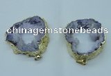 NGP1423 30*45mm - 45*55mm freeform plated druzy agate pendants