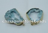 NGP1424 30*45mm - 45*55mm freeform plated druzy agate pendants