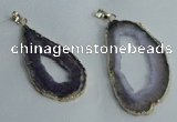 NGP1427 30*45mm - 45*55mm freeform plated druzy agate pendants