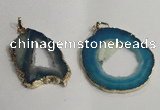 NGP1430 30*45mm - 45*55mm freeform plated druzy agate pendants