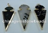 NGP1433 25*60mm - 30*65mm arrowhead agate pendants wholesale