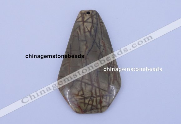 NGP145 2pcs 34*60mm fashion picasso jasper gemstone pendants