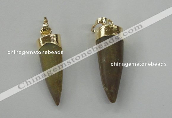 NGP1454 8*25mm - 10*35mm bullet agate gemstone pendants wholesale