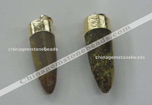 NGP1455 11*35mm - 13*45mm bullet agate gemstone pendants wholesale