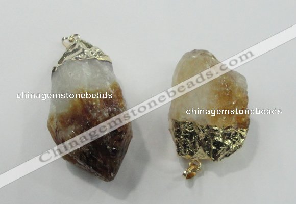 NGP1458 25*40mm - 35*55mm nuggets citrine gemstone pendants