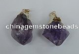 NGP1465 25*45mm - 28*50mm nuggets amethyst gemstone pendants