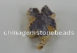 NGP1468 30*35mm - 35*40mm starfish druzy amethyst gemstone pendants